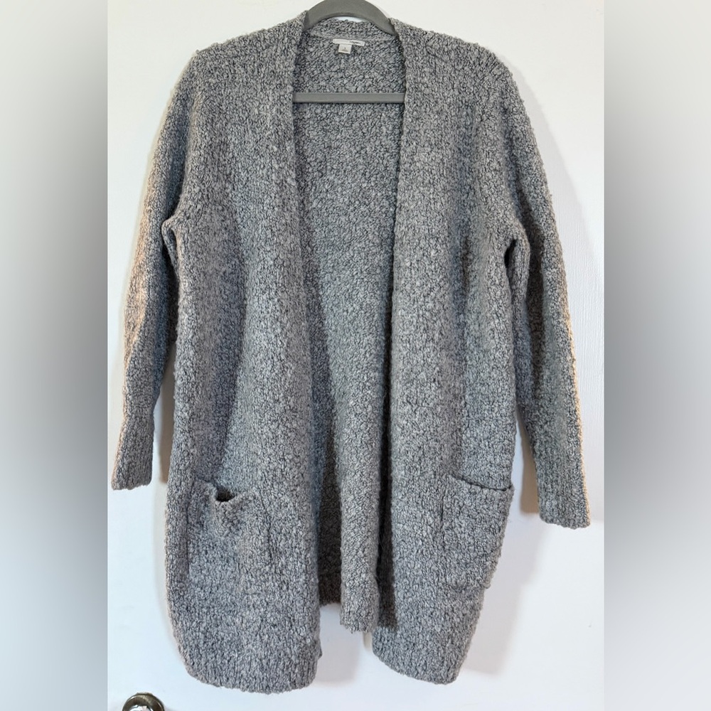 Halogen Heather Gray Bouclé Open Cardigan